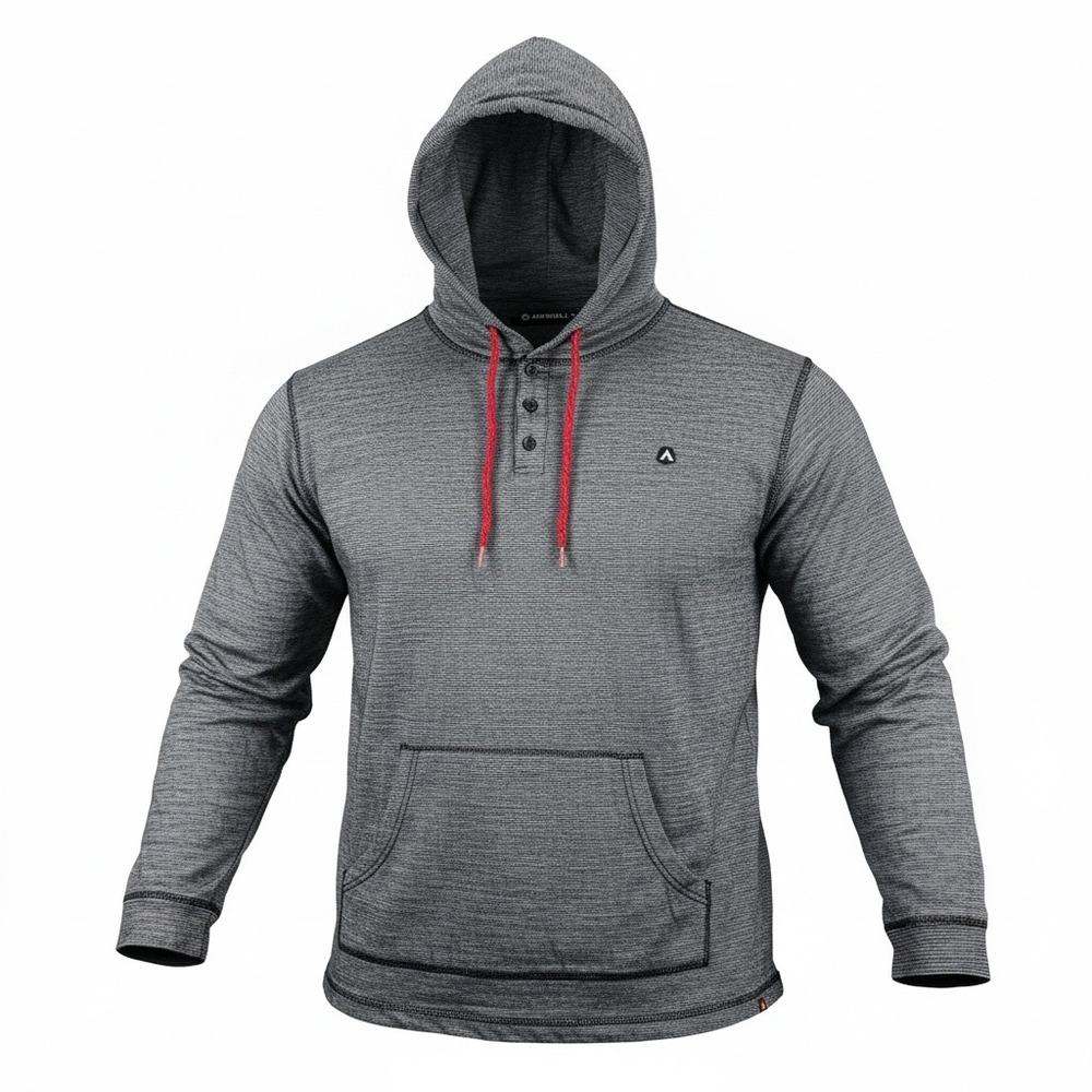 AIRWALK Mens Striped Hoodie Pullover Long Sleeve Red Drawstring Pocket 3X